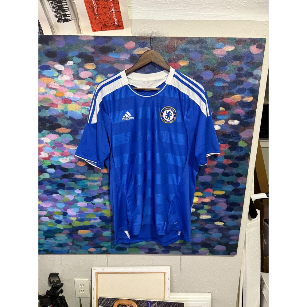 Adidas Chelsea FC 2011-2012 Home Jersey Drogba 11 Blue Samsung Soccer Shirt L